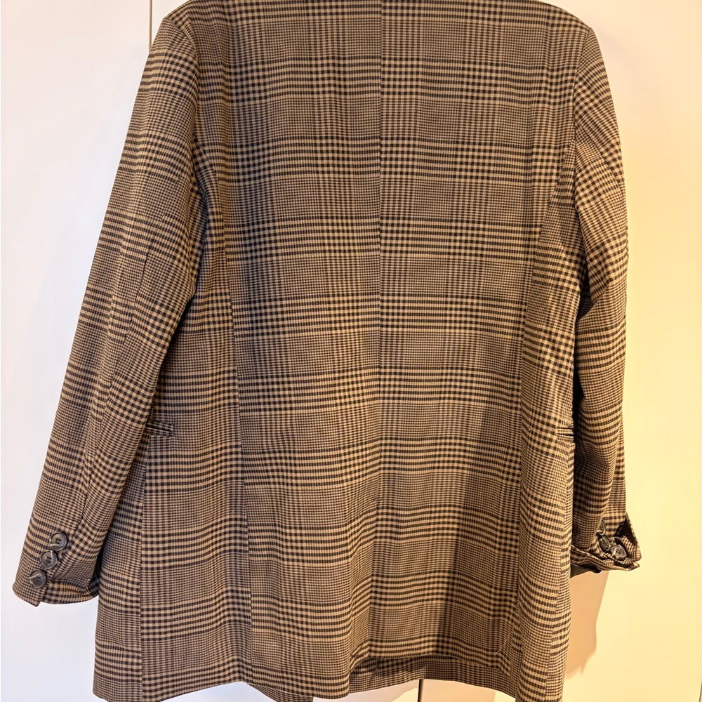 Bagatelle Tan Checkered Women's Blazer - Picture 3 of 3